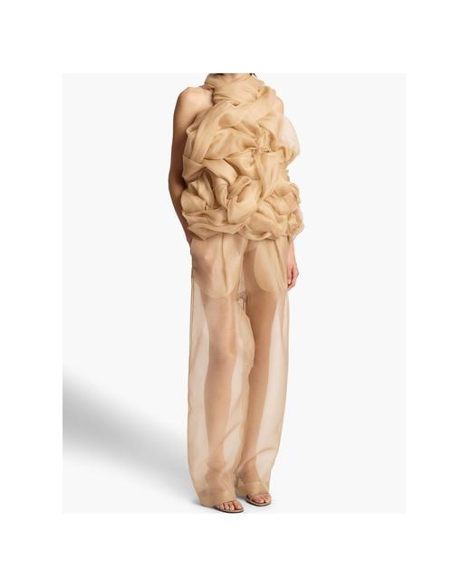 Khaite Natural Trenton Drawstring Tapered-Fit Pants