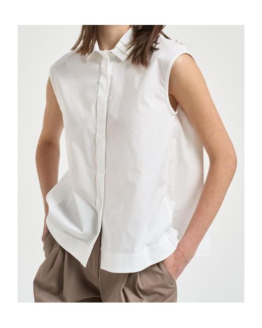 Peserico White Sleeveless Shirt