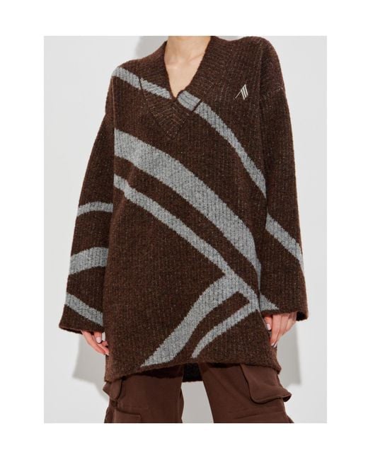 The Attico Brown The V-Neck Jumper