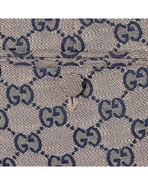Gucci Gray Gg Linen Blend Canvas Pant