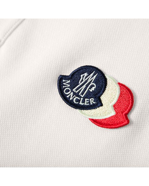 Moncler White Short Sleeve Polo Shirt for men