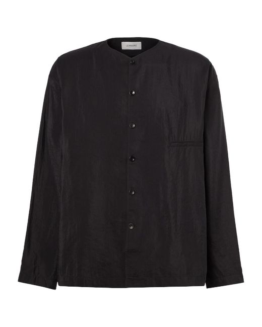 Lemaire Black Silk-Blend Shirt for men