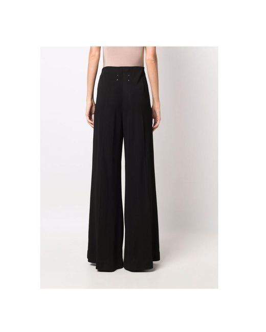 Maison Margiela Black Pressed-Crease Wide Leg Trousers