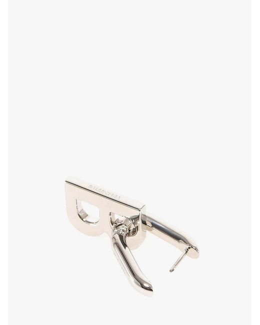 Balenciaga White Orecchini B Chain Xl Da Donna