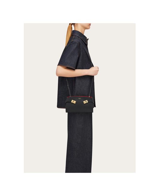 Ferragamo Black Wide Shoulder Strap Shoulder Bag