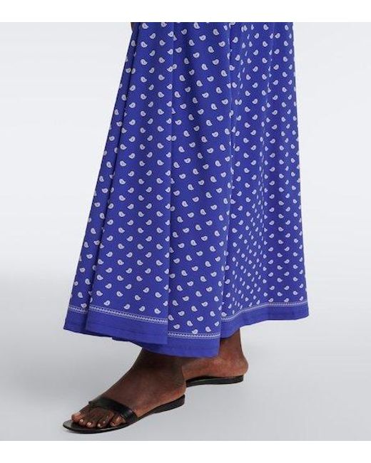 Christopher Esber Blue Ruched Orbit Bandana Maxi Skirt