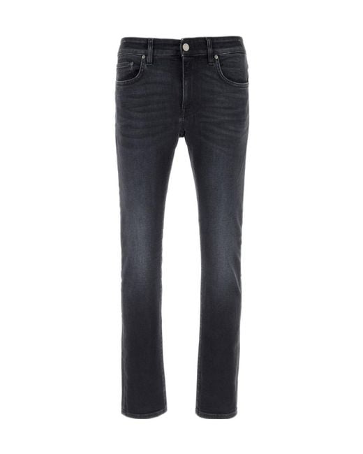 Pt Pantaloni Blue Faded-Effect Slim-Fit Jeans for men