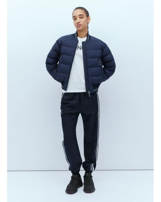 Moncler Blue Logo Embroidered Straight Leg Sweatpants