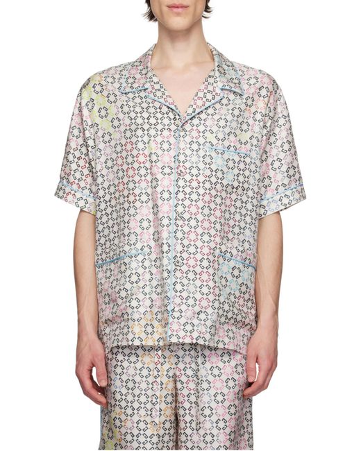 Givenchy White Monogram Short-Sleeved Shirt for men