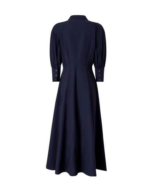 Pinko Blue Asimina Button Detailed Puff-Sleeved Dress