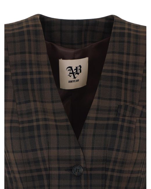 Aniye By Black Noa Check Peplum Blazer
