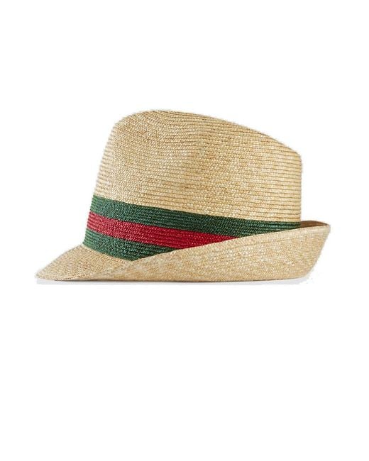Gucci White Web Stripe-Trim Trilby