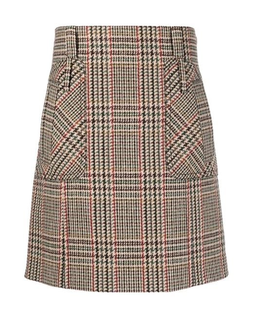 Miu Miu Natural Plaid Skirt