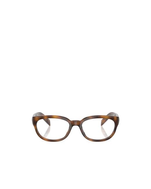 Prada White Eyewear Round Frame Glasses