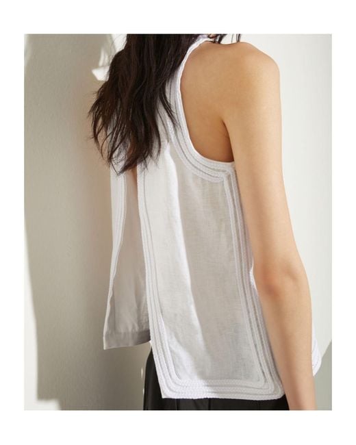 MAX&Co. White Passementerie Linen Top