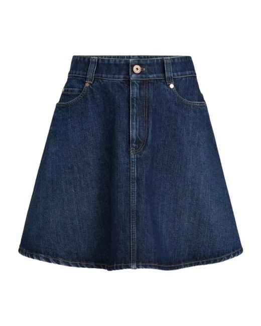 Brunello Cucinelli Blue Denim Mini Skirt
