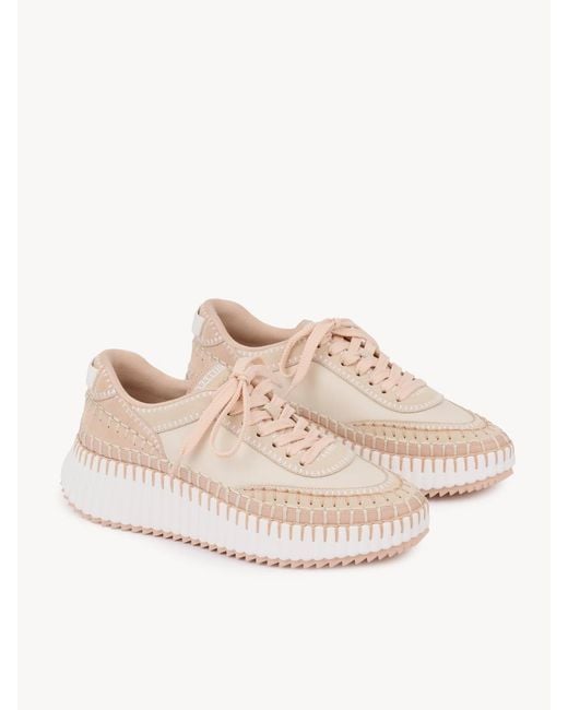 Chloé Pink Chloé Nama Low-Top Sneakers