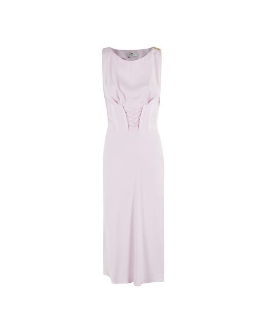 Elisabetta Franchi Pink Crêpe-Back Satin Dress