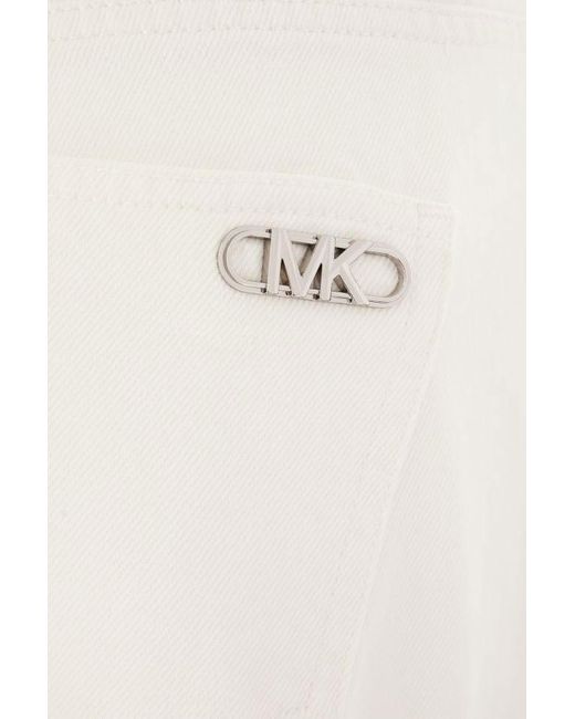 Michael Kors White Michael Slim Cut Cropped Jeans