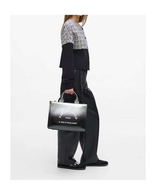 Karl Lagerfeld Black Rue St-Guillaume Dégradé Tote Bag