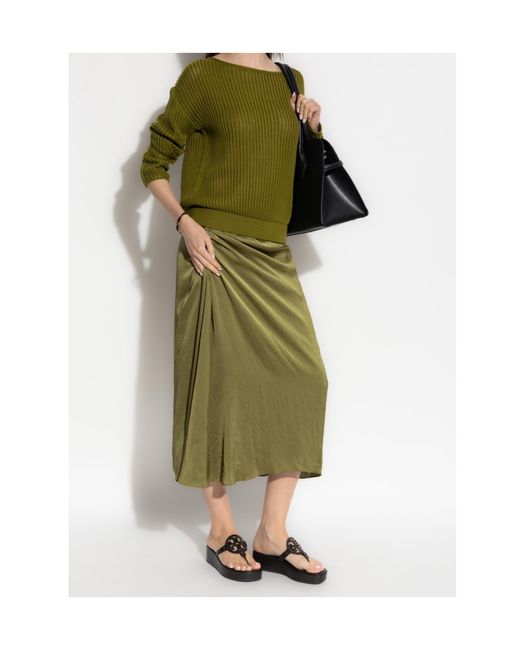 Theory Green Boat Neck Knit Jumper