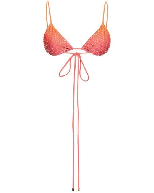 Self-Portrait Red Straddle Bikini Top