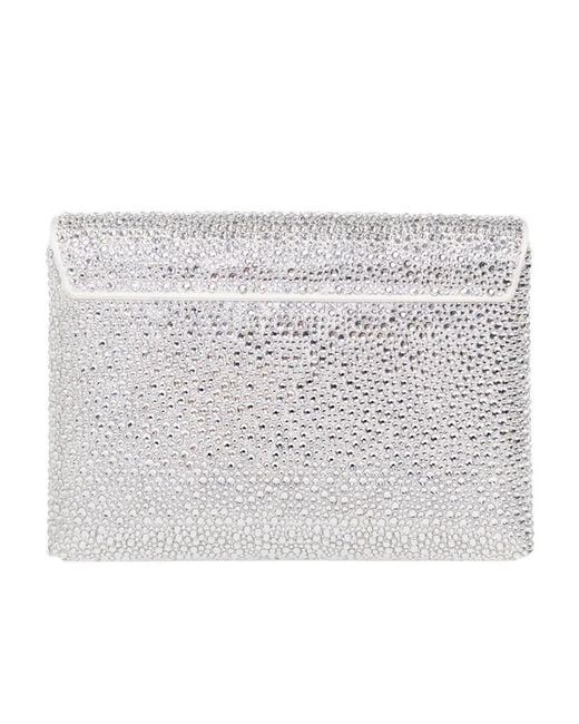 Versace Gray Medusa Plaque Embellished Clutch Bag