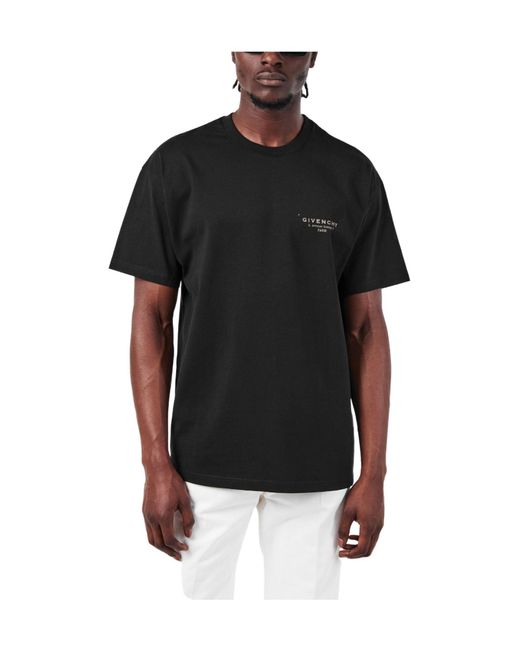 Givenchy Black Stamp Print T-Shirt for men