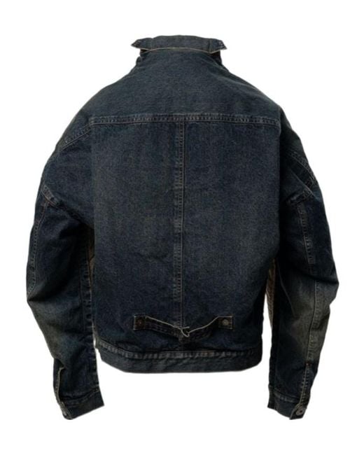 Maison Mihara Yasuhiro Brown Combined Quilt Denim Jacket for men