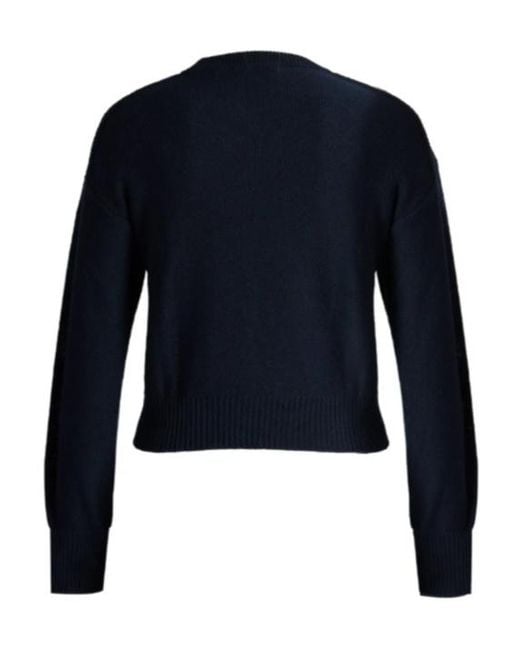 Erdem Blue Fine-Knit Floral-Embroidered Sweater