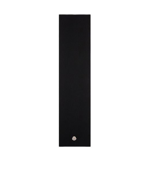 Moncler Black Logo Patch Knit Scarf for men