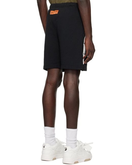 Heron Preston Black Logo Printed Shorts for men