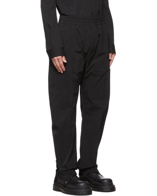 Bottega Veneta Black Straight Leg Track Pants for men