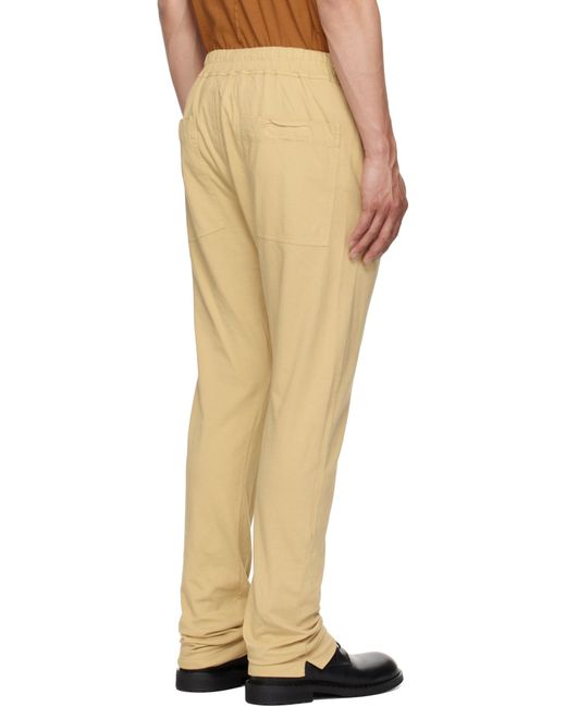 Rick Owens Natural Elastic Waist Casual Pants for men