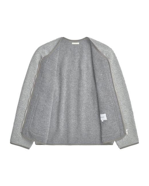 Norse Projects Gray Wool Blend Zip-Up Casual Jacket for men