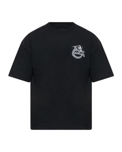 AllSaints Black Terra Graphic T-Shirt for men