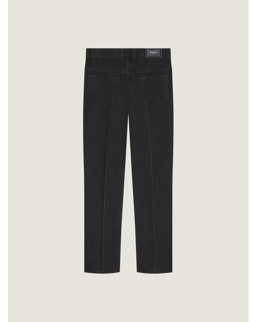 Givenchy Black Straight Fit Jeans With Crease Effect for men