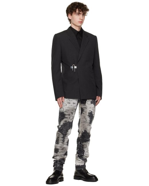 Givenchy Gray Distressed Slim-Fit Jeans for men