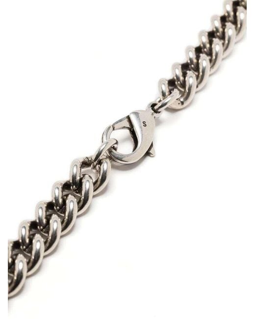 Balenciaga Metallic Bb Logo Plaque Chained Necklace for men