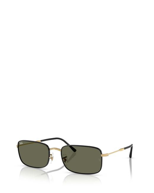 Ray-Ban Green Rectangular Metal Sunglasses for men