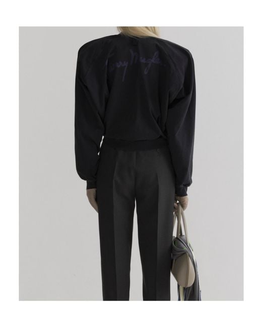 Mugler Black Bat Long Sleeve T-Shirt