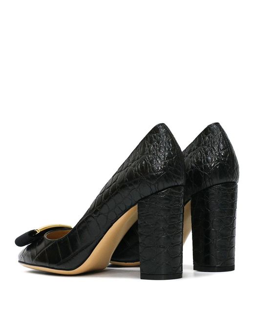 Ferragamo Black Bow-Tie High Heels