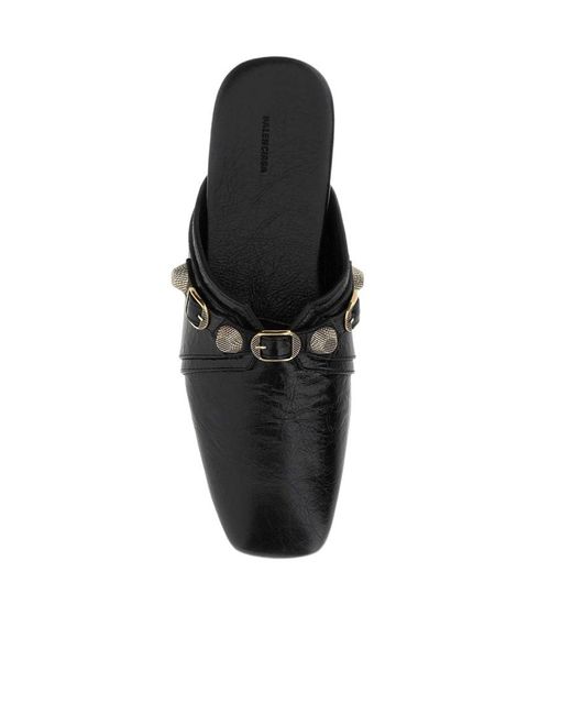 Balenciaga Black Cargole Stud Embellished Slippers