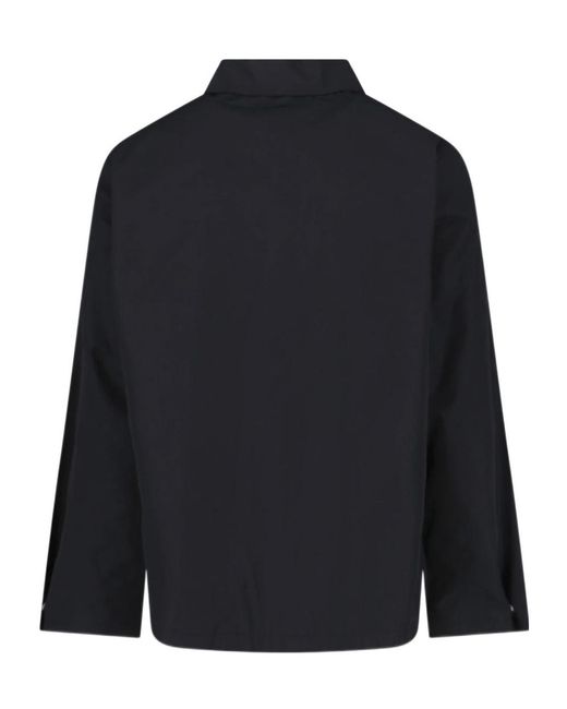 A.P.C. Blue Logo Printed Buttoned Jacket for men