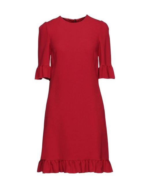 Dolce & Gabbana Red Simple Solid-Color Dress