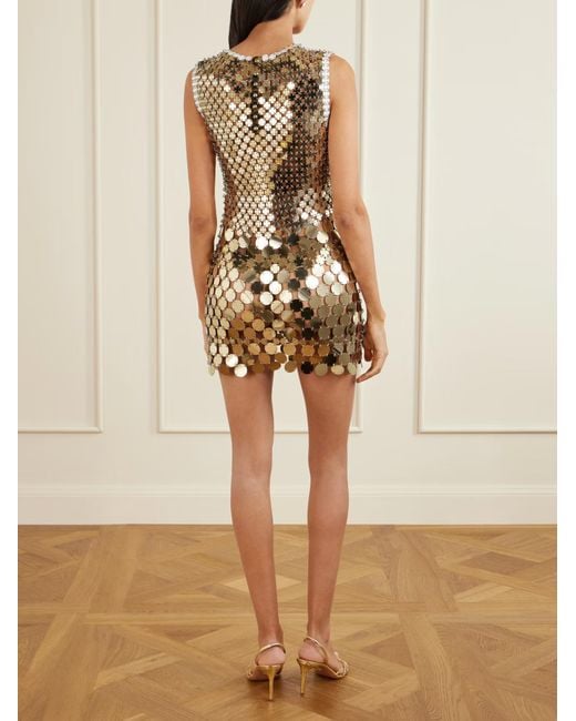 Rabanne Metallic Rabanne Studded Disc Mini Dress