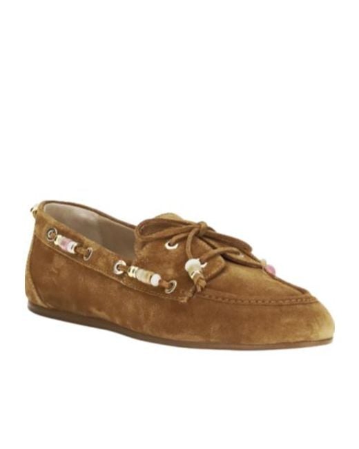 Stuart Weitzman Brown Round-Toe Loafers
