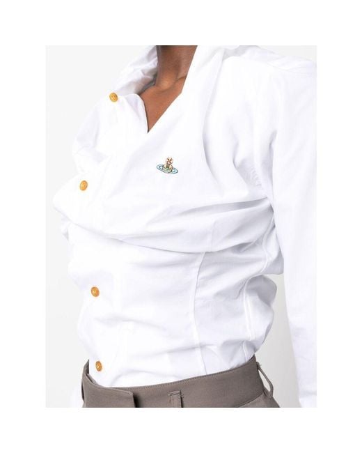 Vivienne Westwood White Drunken Ruffled Shirt