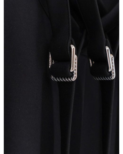 The Attico Black Viscose Blend Mini Dress