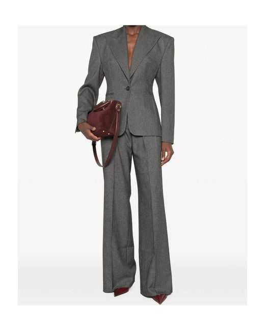 ANDAMANE Gray Single-Button Suit Jacket